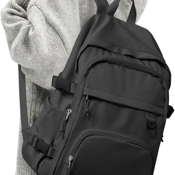 Black Lightweight Backpack for College & High School Backpack With Lots of Pocke